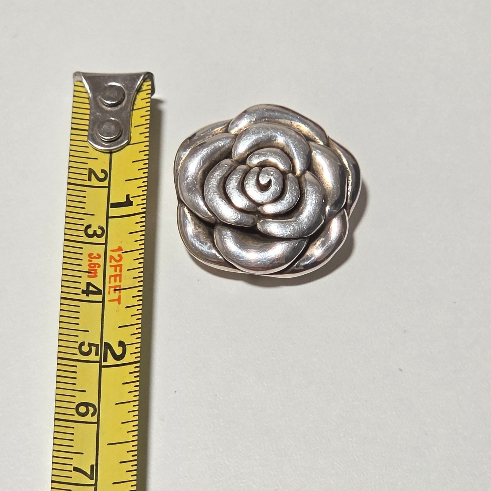 925 Sterling Silver Rose Pendant Silver Flower pendant image 4