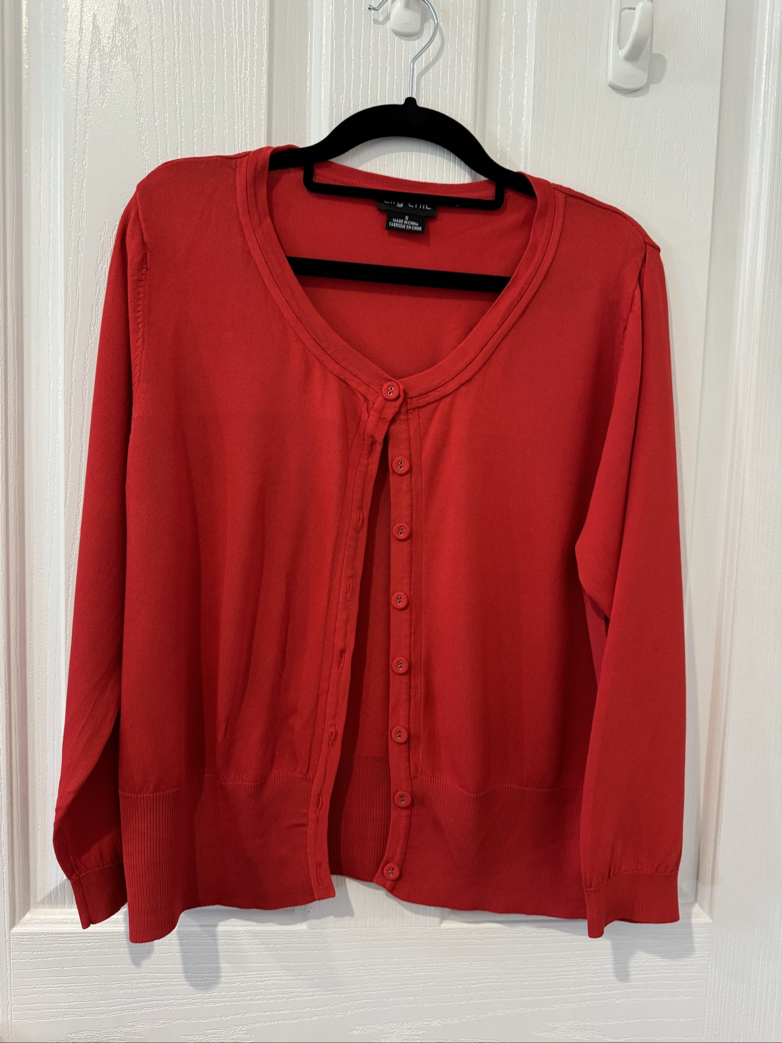 City Chic Red Button-Up Cardigan Small Lightweight