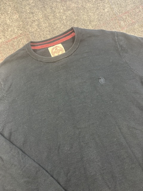 FatFace Navy Crew Neck Cotton Jumper Large - Ribbed Trim, Embroidered Logo image 2