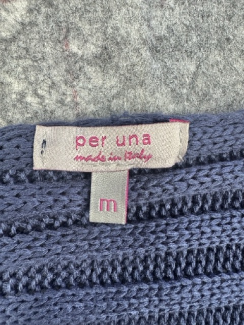 Per Una Navy Rib Knit Ribbon Tie Cardigan Size M image 2