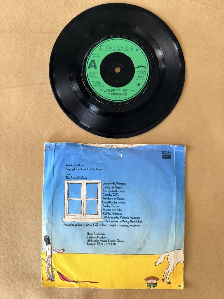 Splodgenessabounds Label 7in Vinyl Single Butterfly & Two Little Boys Record image 2