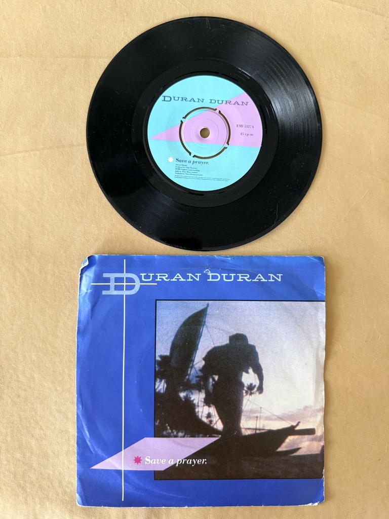 Duran Duran Vinyl Single 45 RPM Save a Prayer & Hold Back the Rain 7"