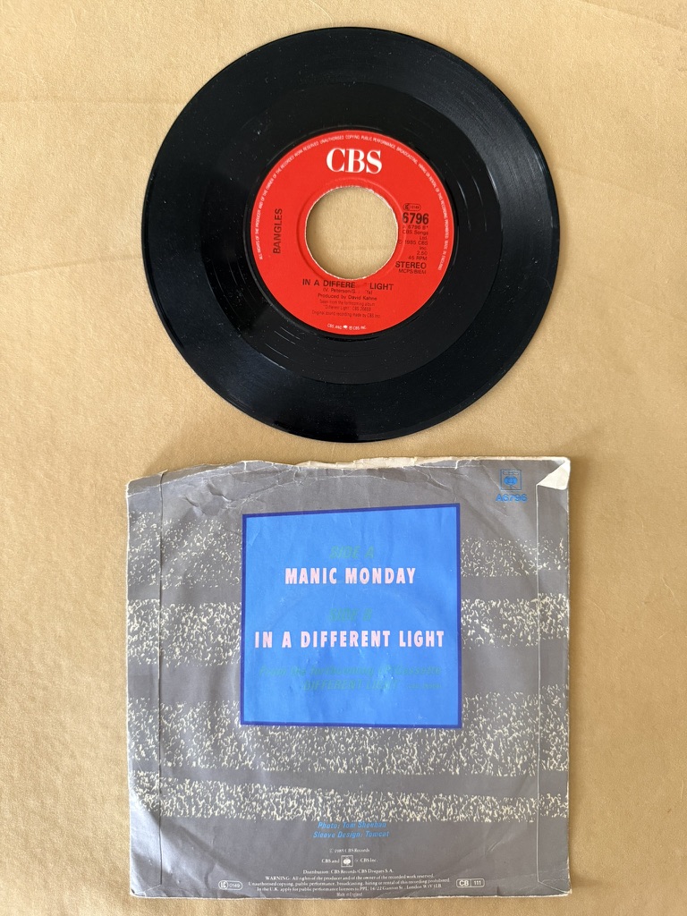 Bangles Manic Monday Vinyl Single 7 Inch CBS Record image 2