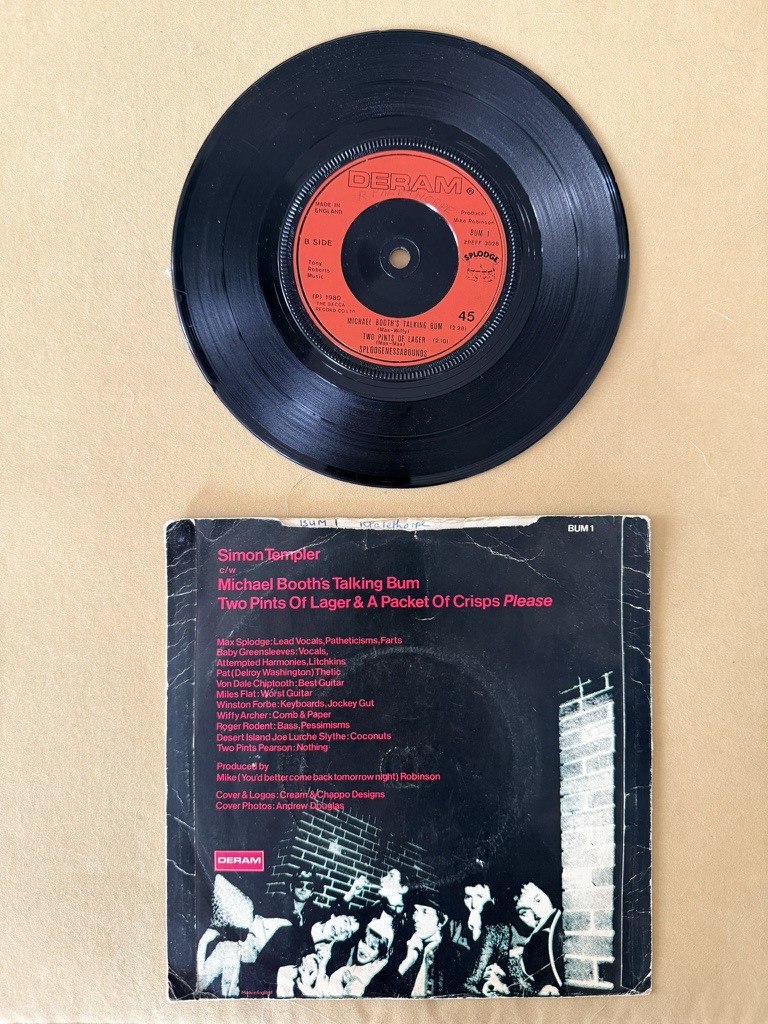 Splodgenessabounds Black Vinyl 7in Single Simon Templer Record image 2