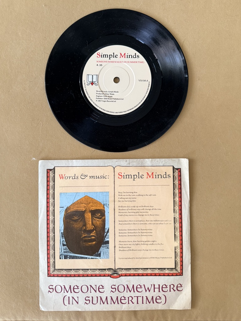 Simple Minds Vinyl 7" Single Someone Somewhere & King Is White Record
