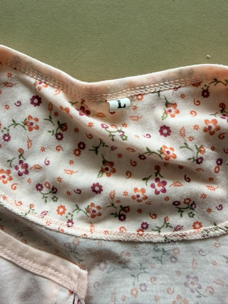 Peach Floral Embroidered Nightdress Large Soft Cotton image 5