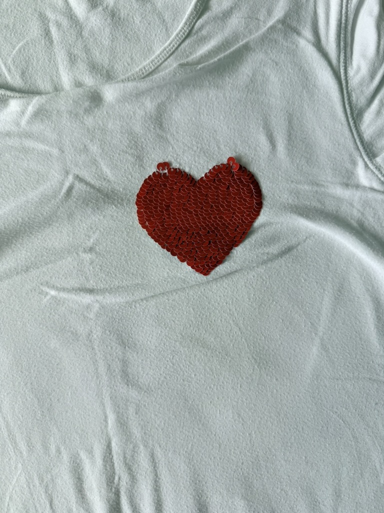 Abercrombie & Fitch White Rainbow Sequin Heart Bodysuit XL PRIDE image 3