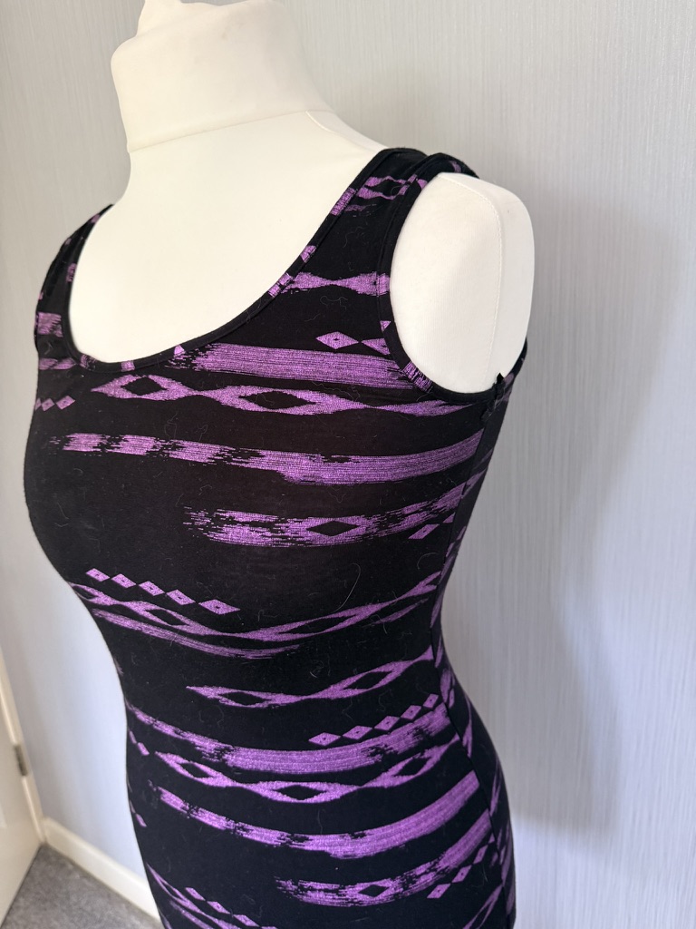 Atmosphere Black & Purple Sleeveless Tank Top UK 6 image 2