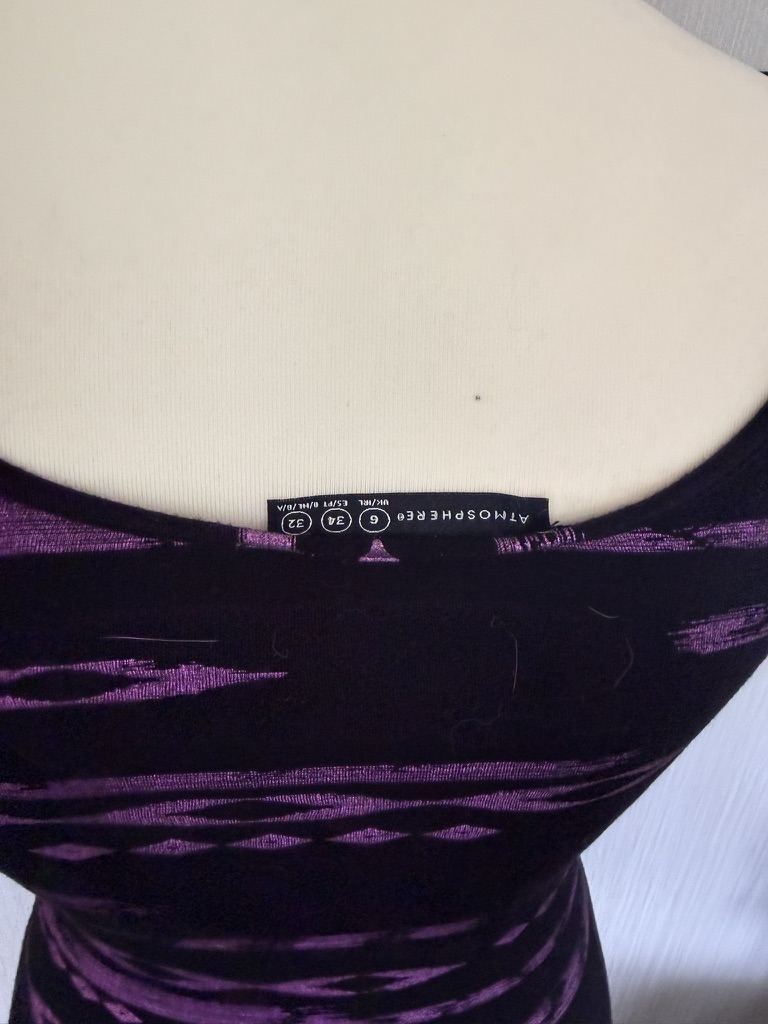 Atmosphere Black & Purple Sleeveless Tank Top UK 6 image 4