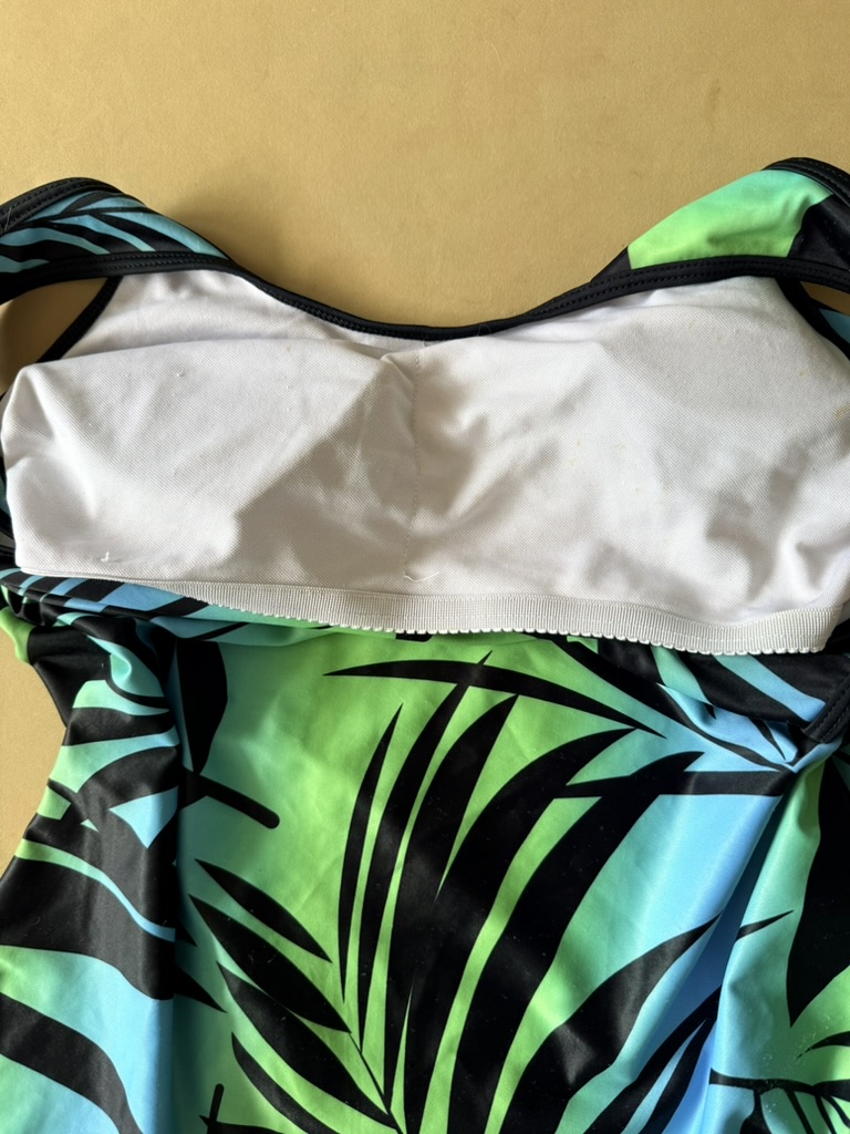 Unbranded Green & Blue Tropical Print Tankini Top & Black Shorts XL image 5
