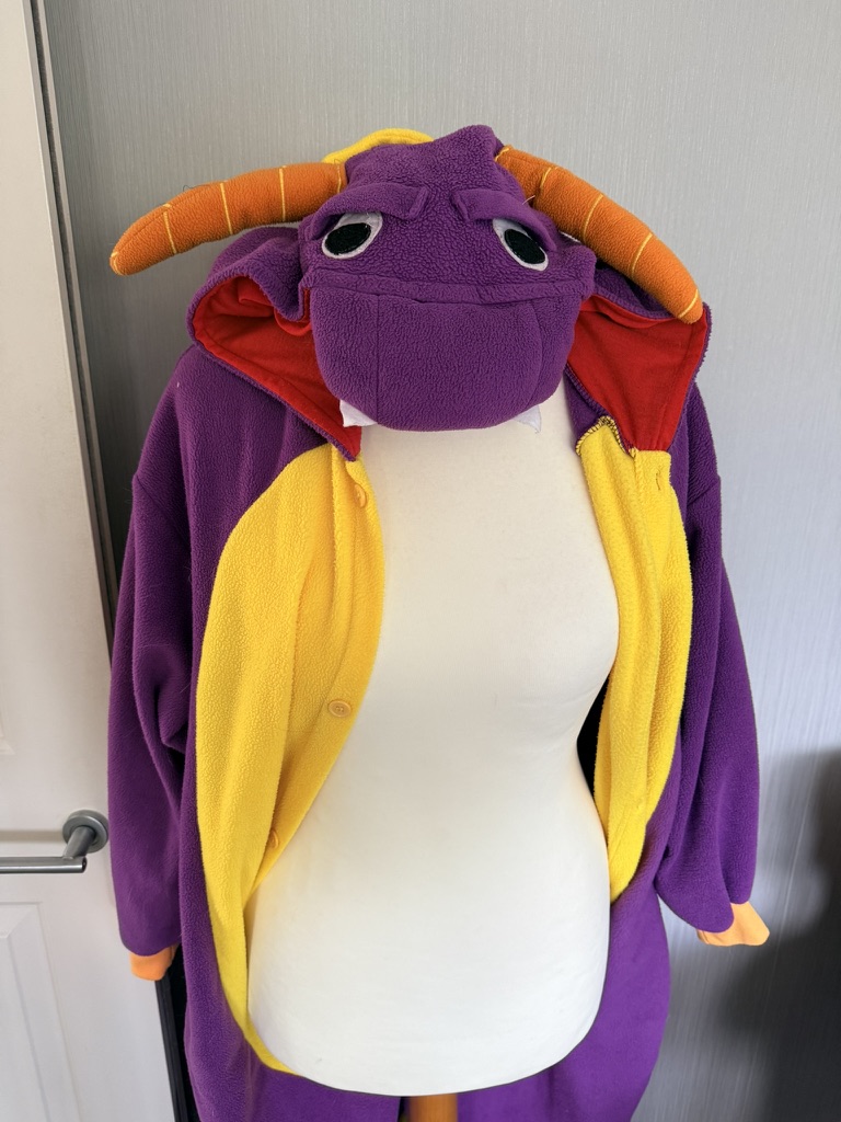 Newcosplay Purple & Yellow Spyro Dragon Cosplay jumpsuit all-in-one playsuit L