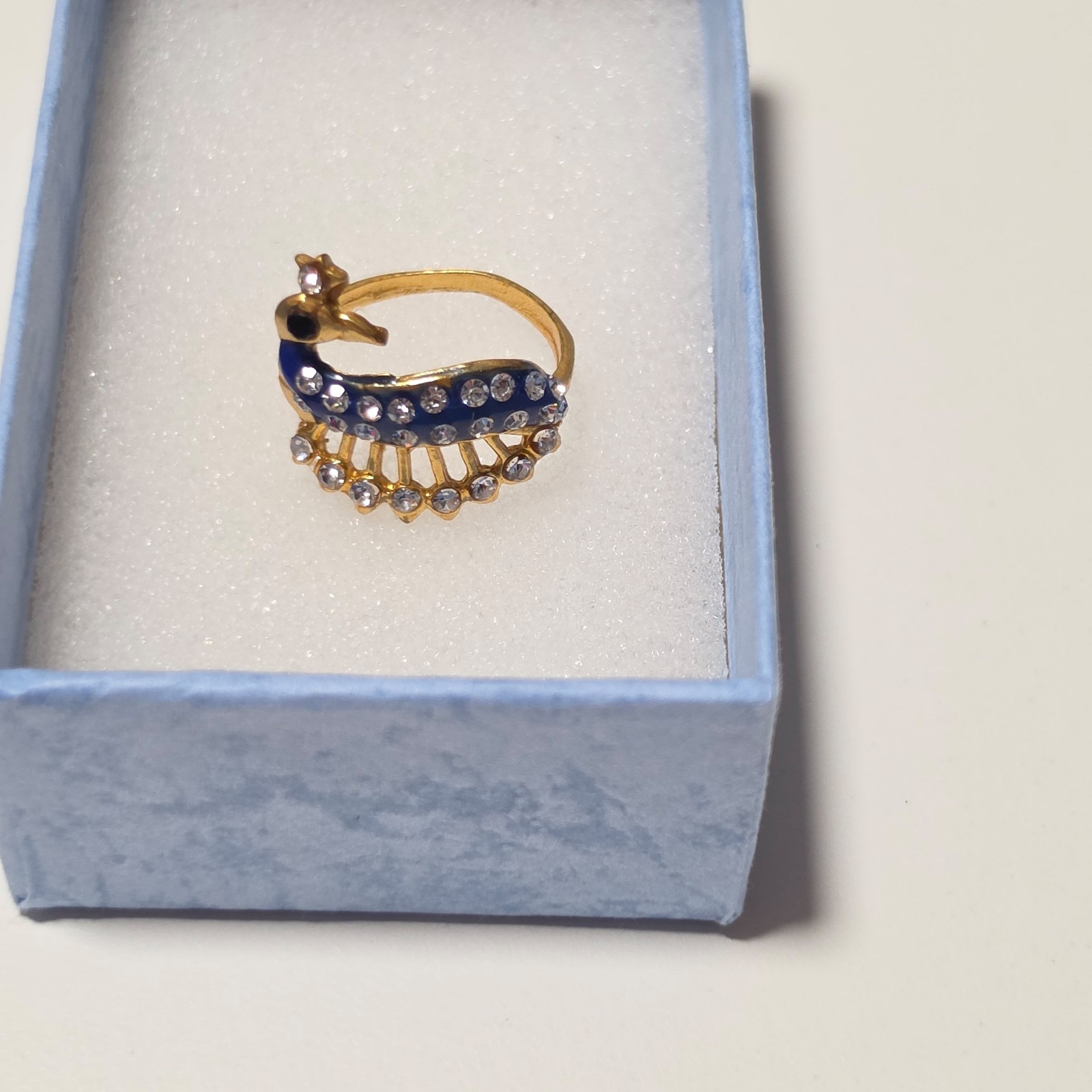 Cosrume Gold & Blue Peacock Design Ring . image 2