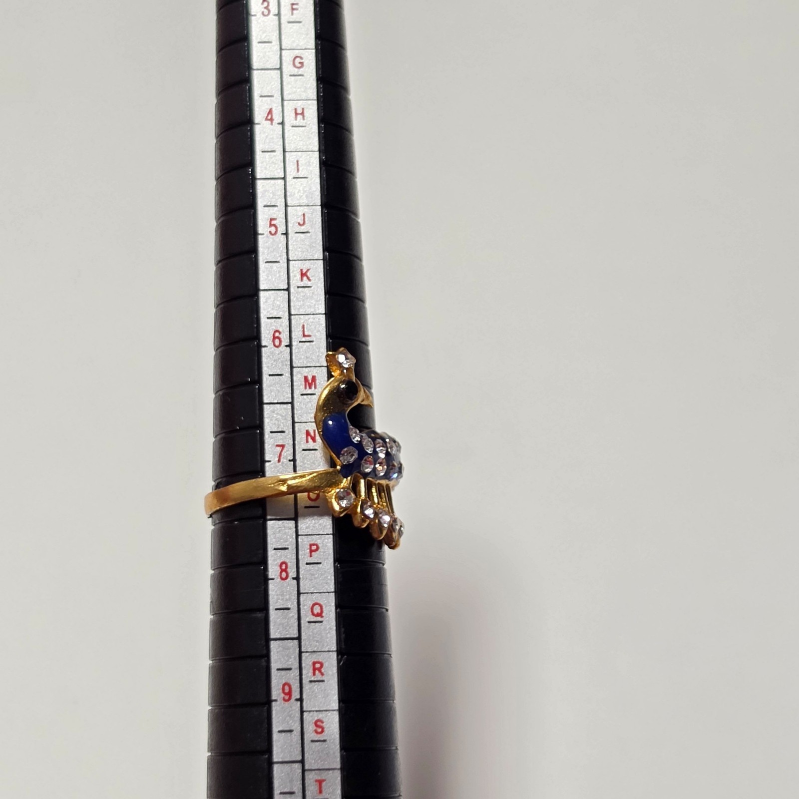Cosrume Gold & Blue Peacock Design Ring . image 4