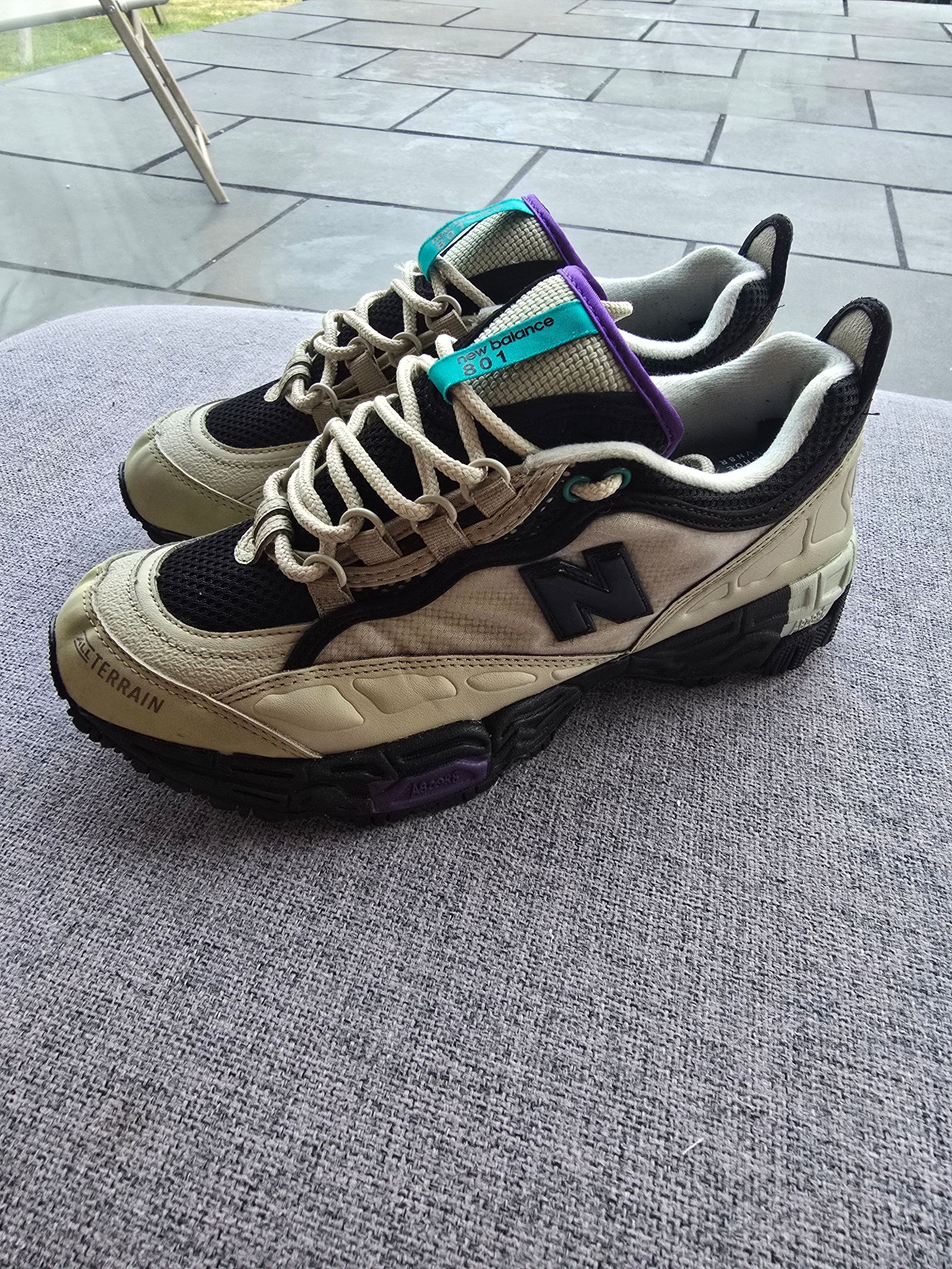 New Balance Beige, Black & Purple 801 Sneakers UK 7.5 image 2
