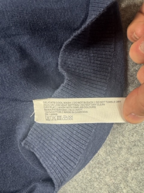 FatFace Navy Lightweight Pointelle V-Neck Cardigan UK 16 image 5