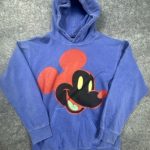 Disney Blue Mickey Graphic Hoodie XS Vintage Style