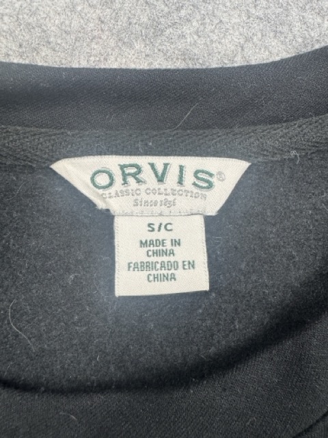 Orvis Black Crew Sweatshirt S/C Small Classic Collection image 4