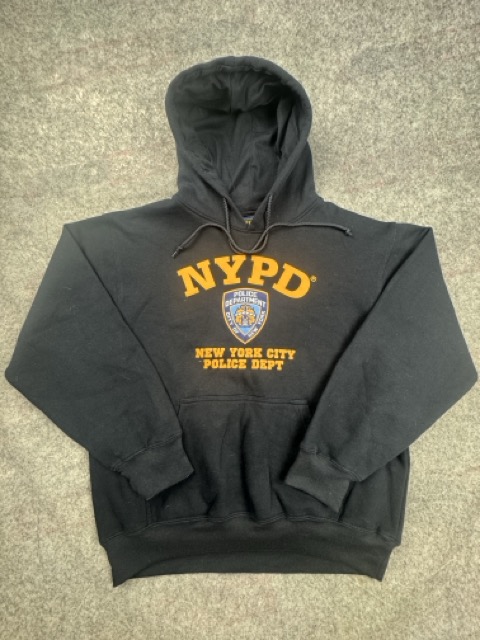 NYPD Black Hooded Sweatshirt Medium Cotton-Blend Officially Licensed