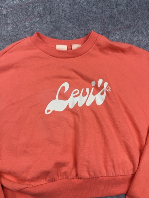 Levi's Coral Cropped Logo Sweatshirt Small Pink/Coral image 2