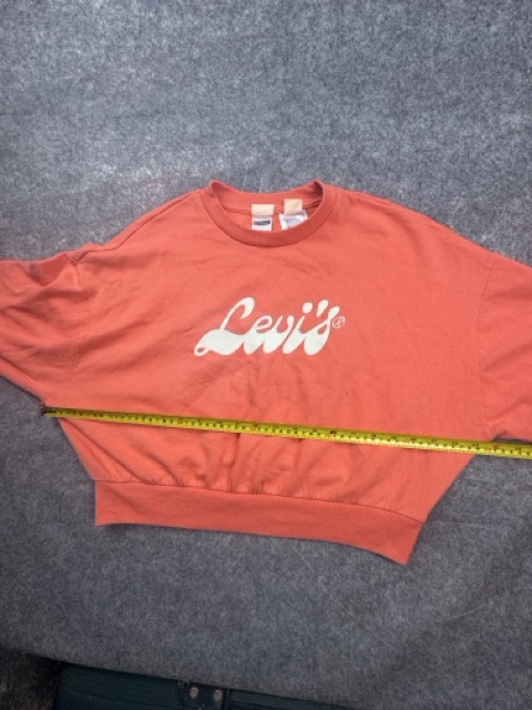Levi's Coral Cropped Logo Sweatshirt Small Pink/Coral image 4