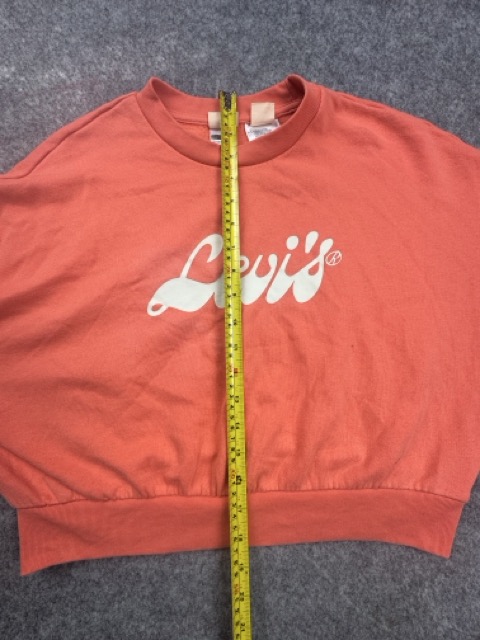 Levi's Coral Cropped Logo Sweatshirt Small Pink/Coral image 5