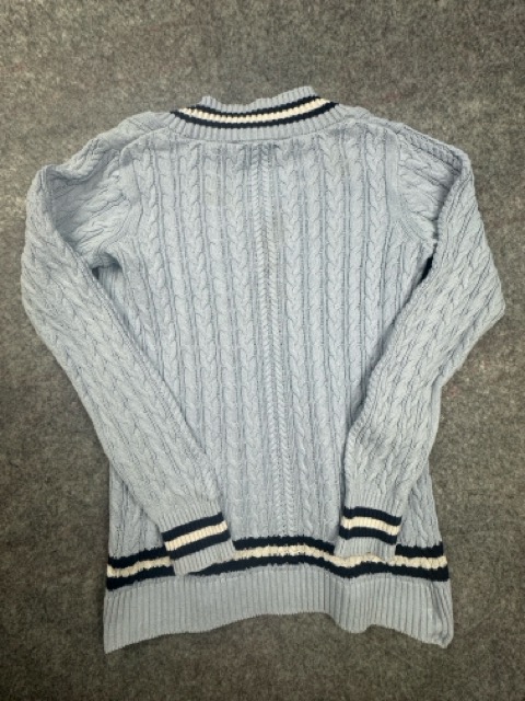Crew Clothing Company Light Blue Cable V-Neck Cricket Jumper Size 10 image 5