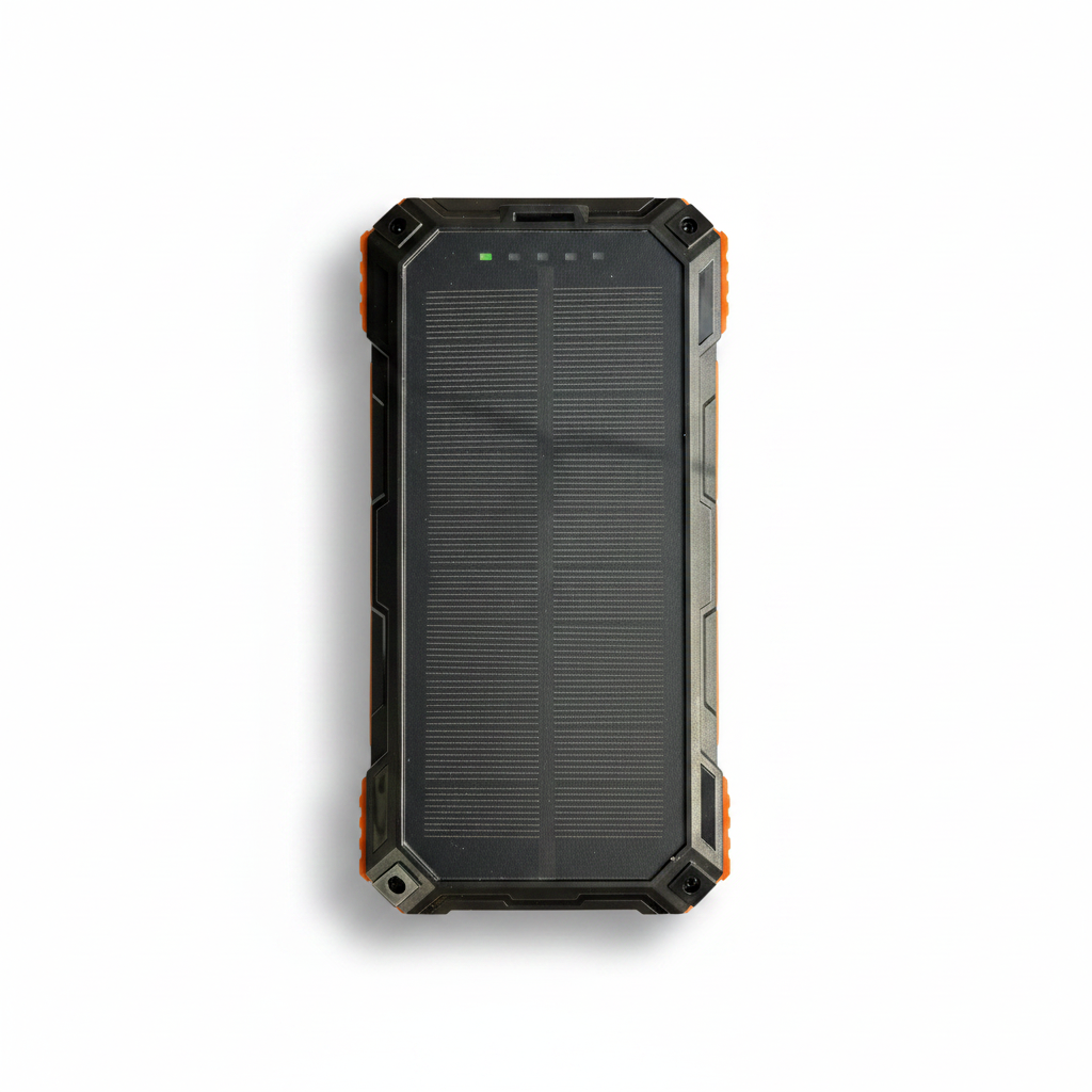 Wongkuo Black & Orange Solar Power Bank with Wireless Charging