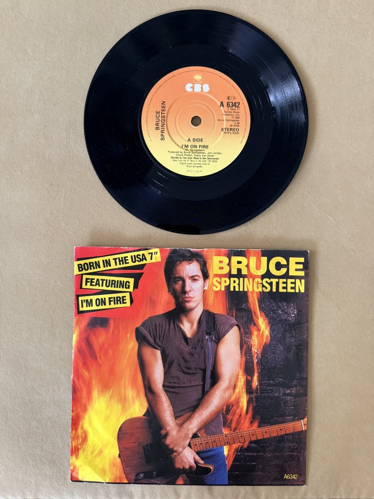 Bruce Springsteen Born in the USA & I'm on Fire Vinyl 7 Inch Single Record