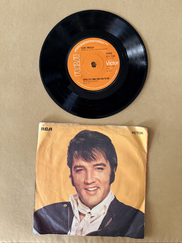 Elvis Presley Vinyl RCA 2188 7 Inch Single Until it's time to go record