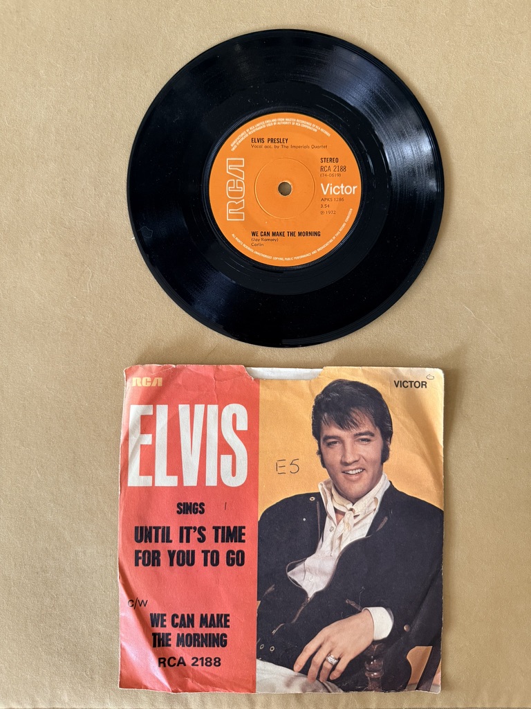 Elvis Presley Vinyl RCA 2188 7 Inch Single Until it's time to go record image 2