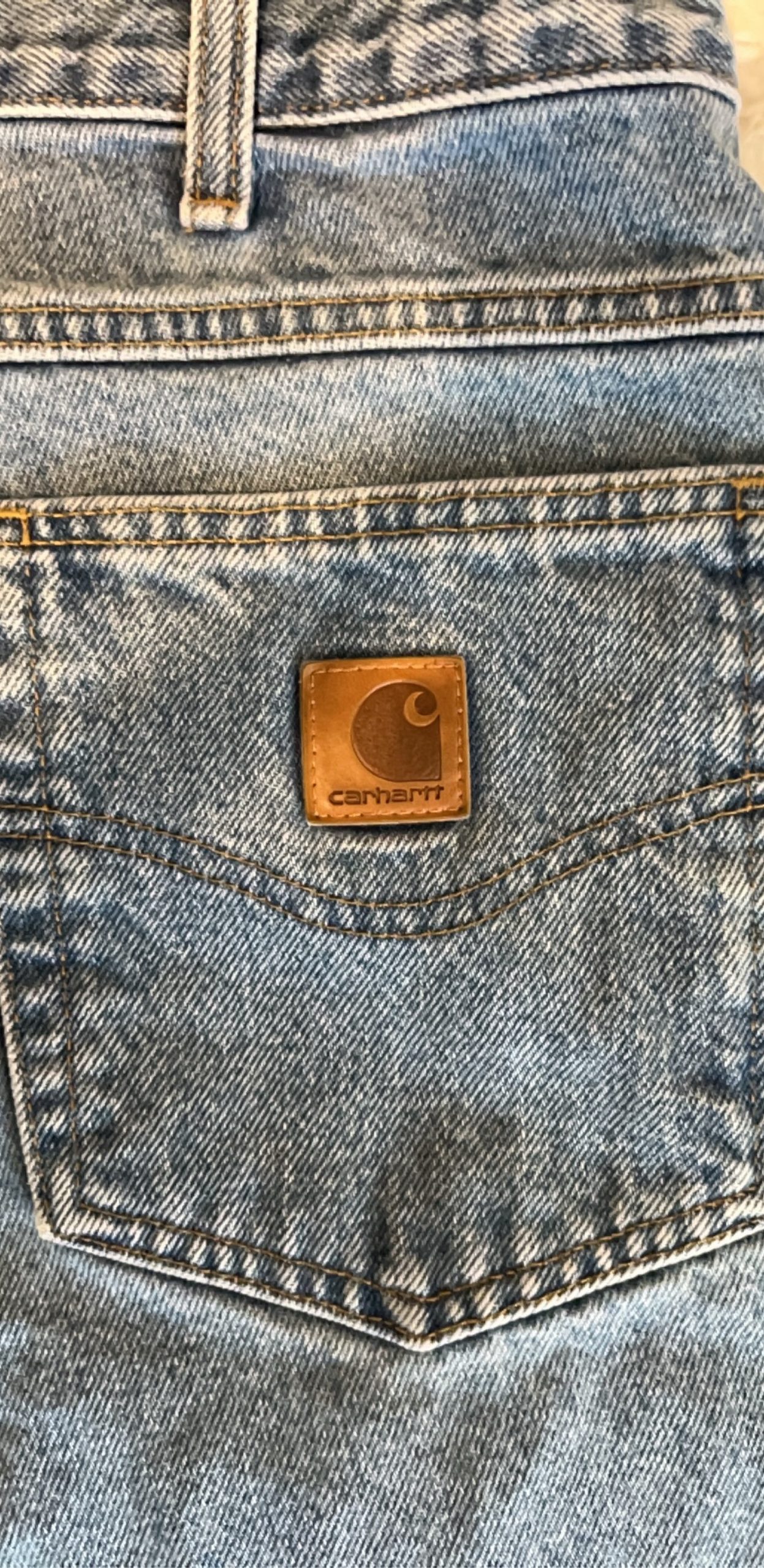 Carhartt Men's W36 L36 Blue Straight Leg Denim Jeans Durable Workwear image 2