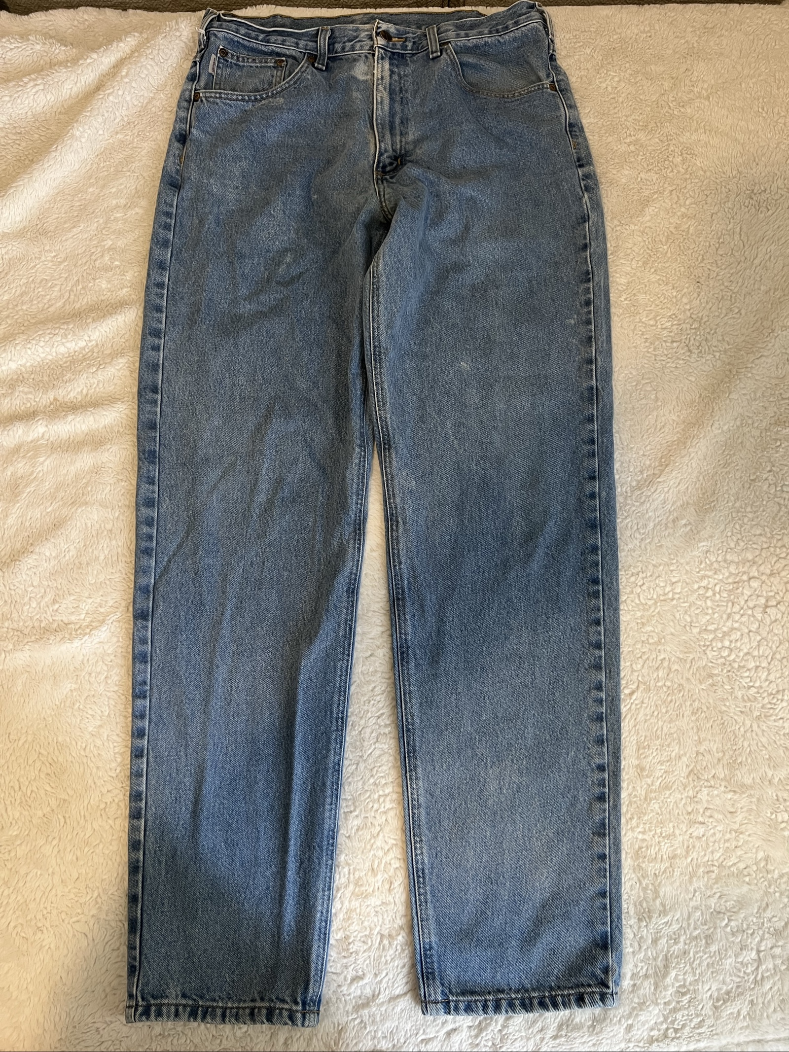 Carhartt Men's W36 L36 Blue Straight Leg Denim Jeans Durable Workwear image 4