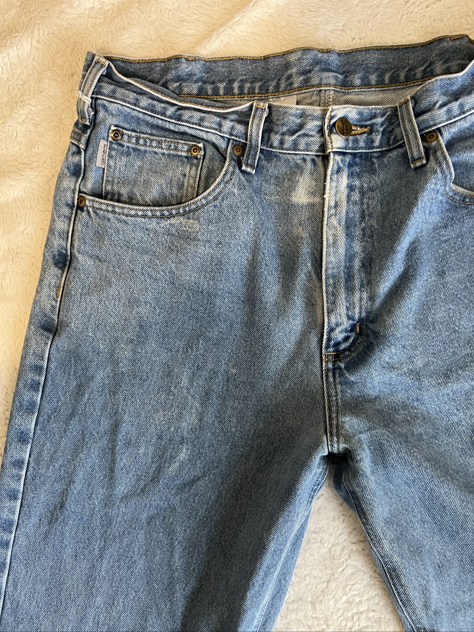 Carhartt Men's W36 L36 Blue Straight Leg Denim Jeans Durable Workwear image 8
