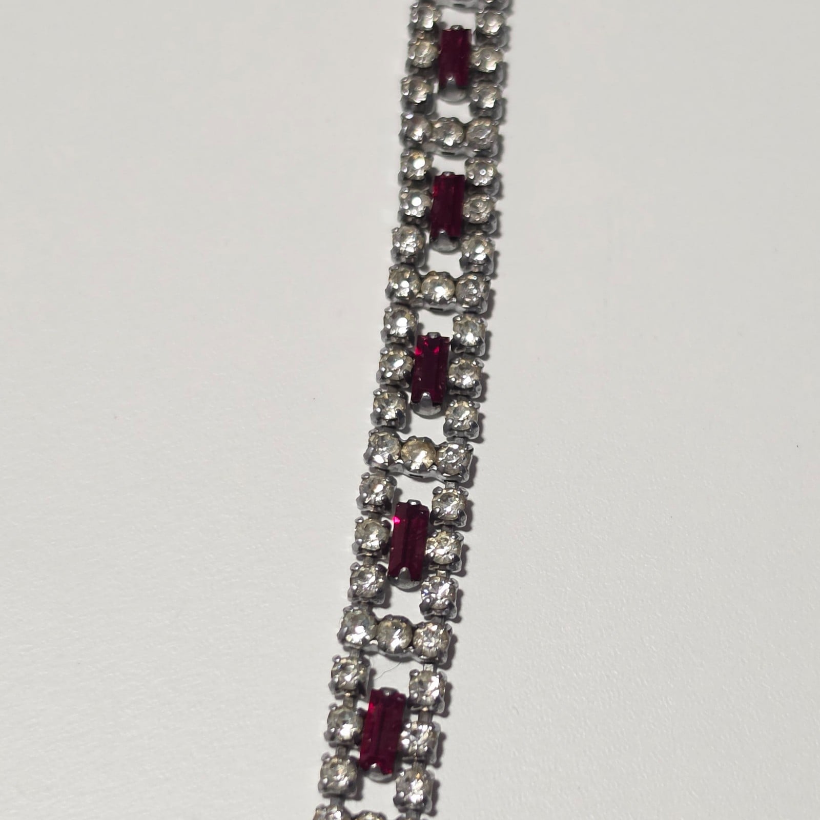 Vintage sytle Silver & Red Crystal Bracelet image 4