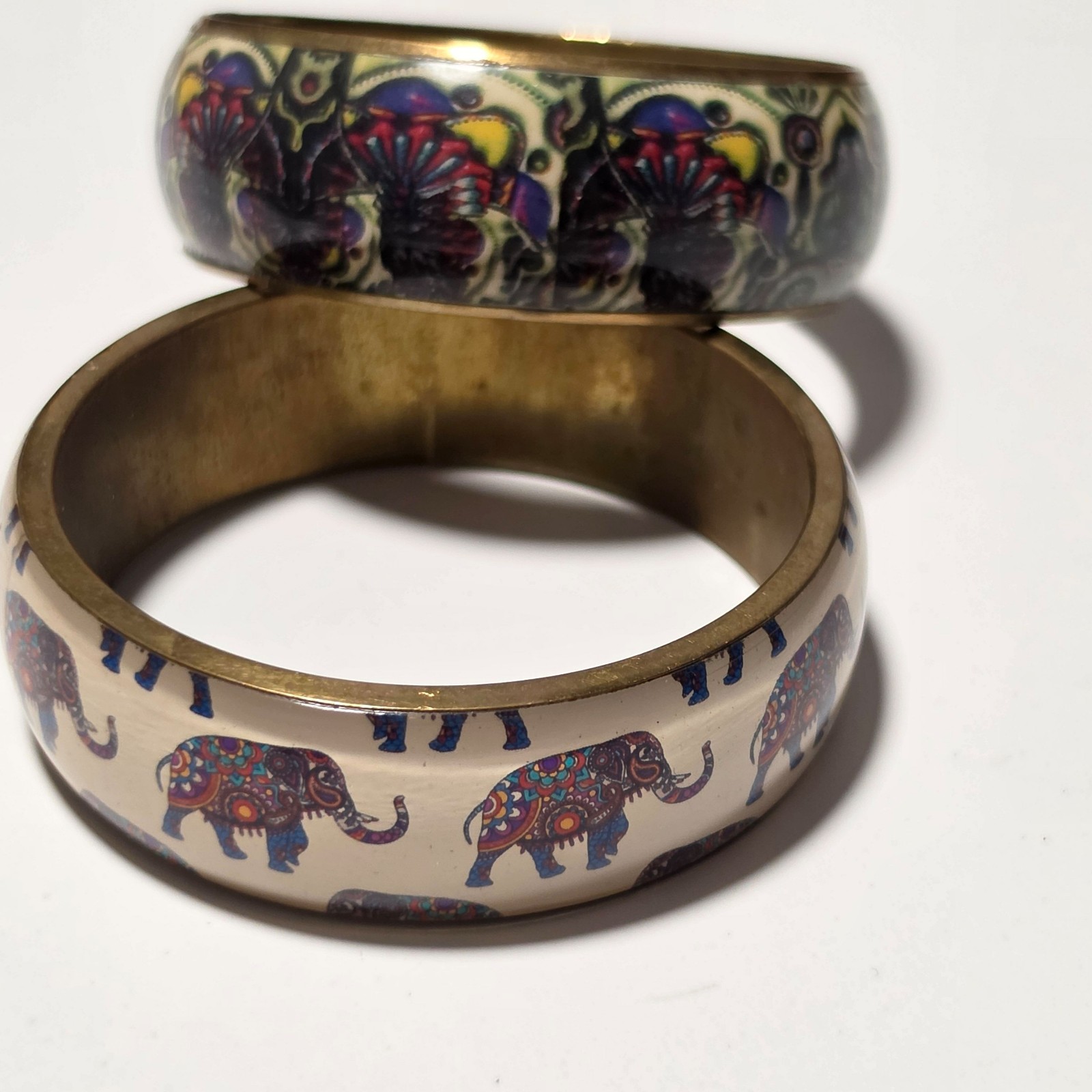 Multi-Coloured Elephant & Floral Pattern Bangle set image 2