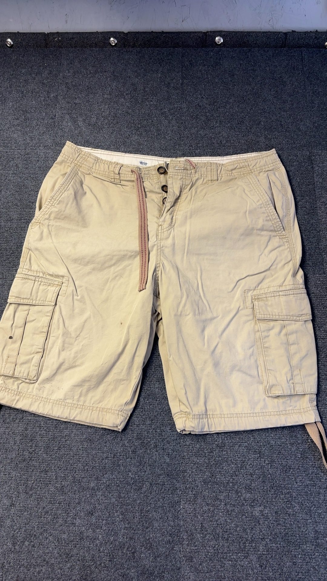 George Beige Cargo Shorts 36 Waist Drawstring