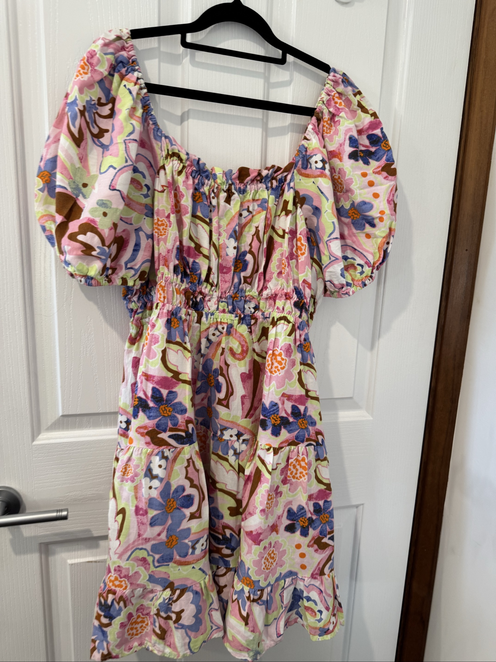 Lily Loves Multi Floral Puff Sleeve Dress Size 18