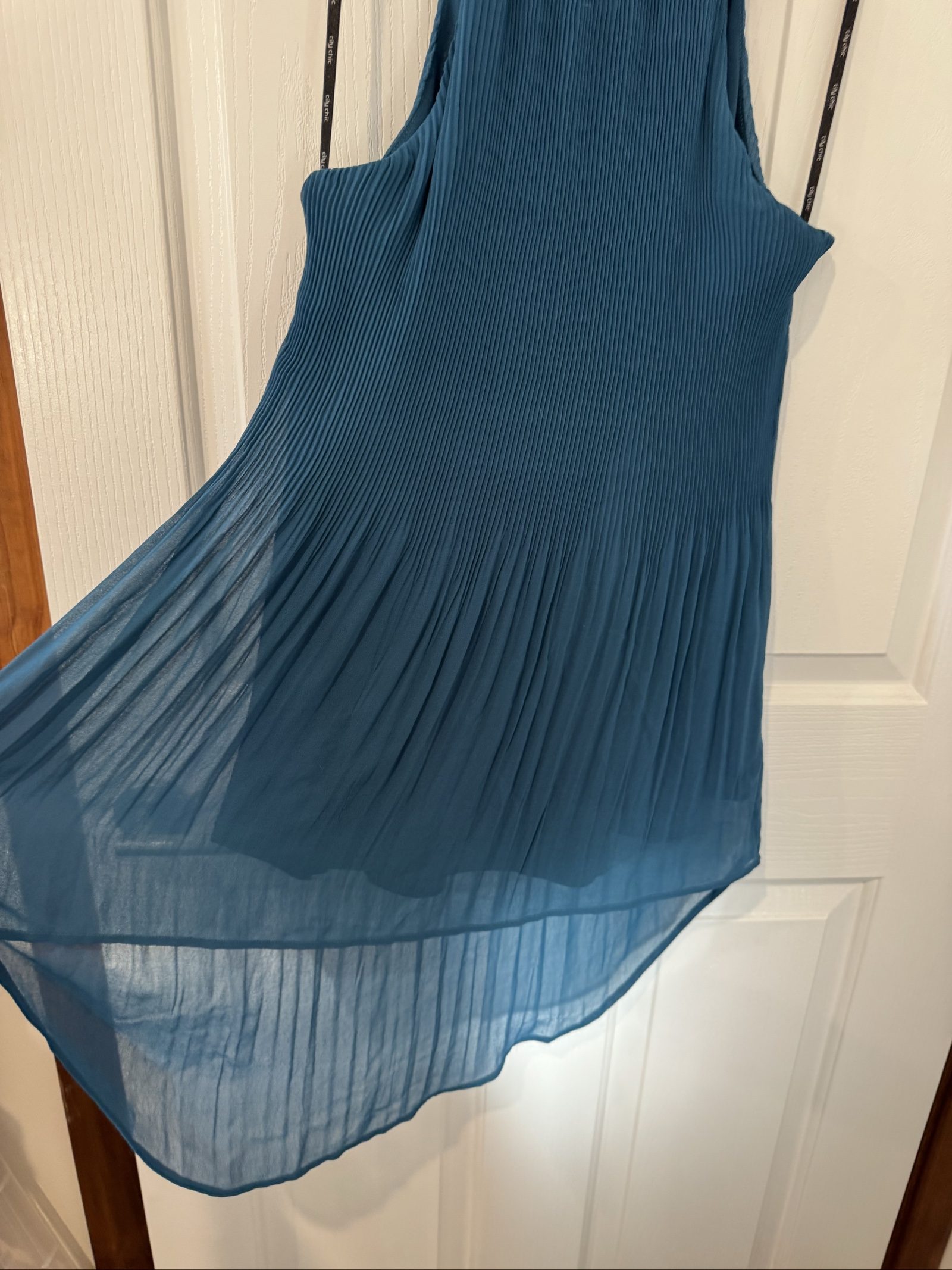 City Chic Teal Pleated Sleeveless Tunic XS image 4