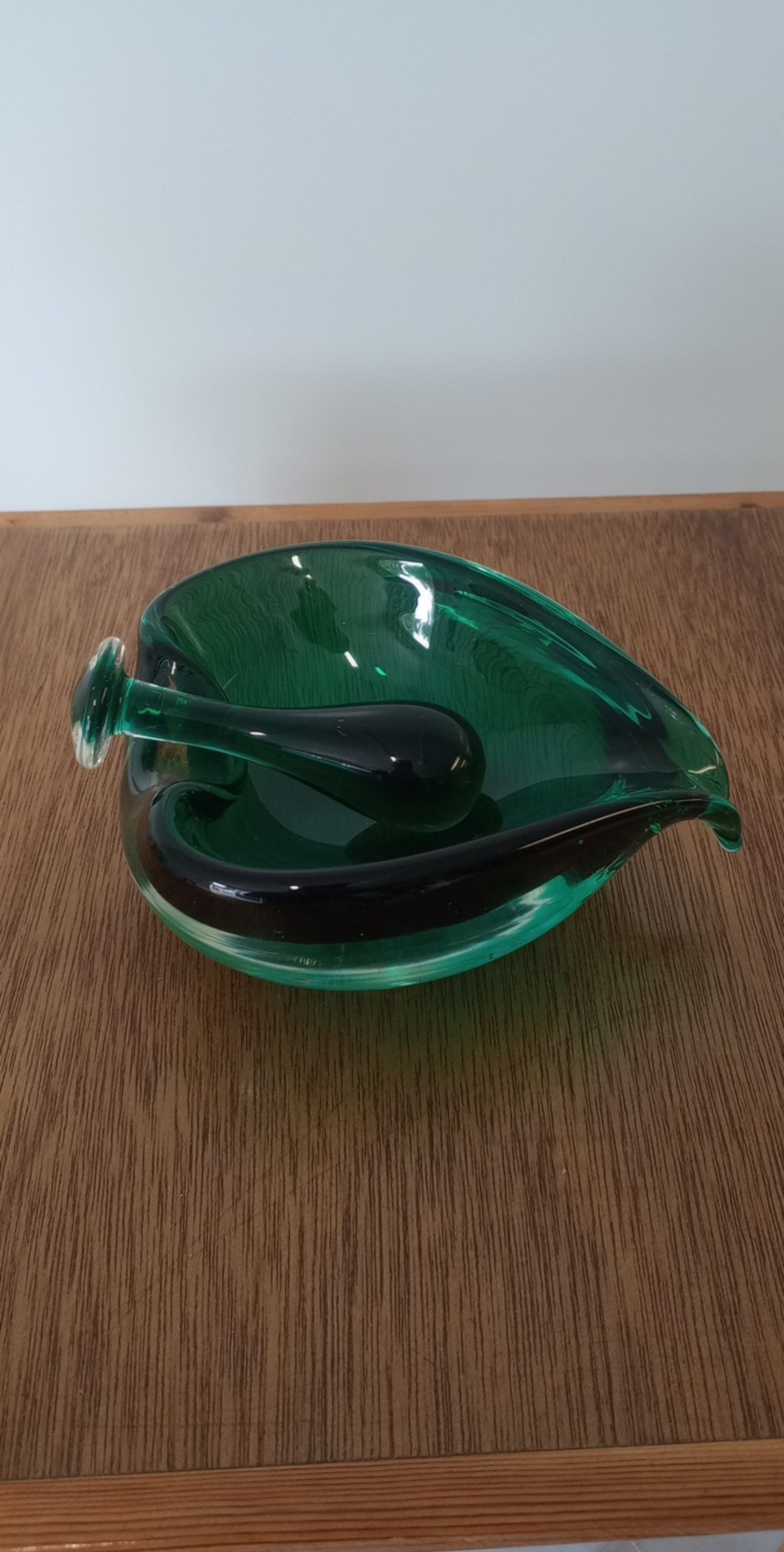 Vintage Green Glass Mortar and Pestle Set
