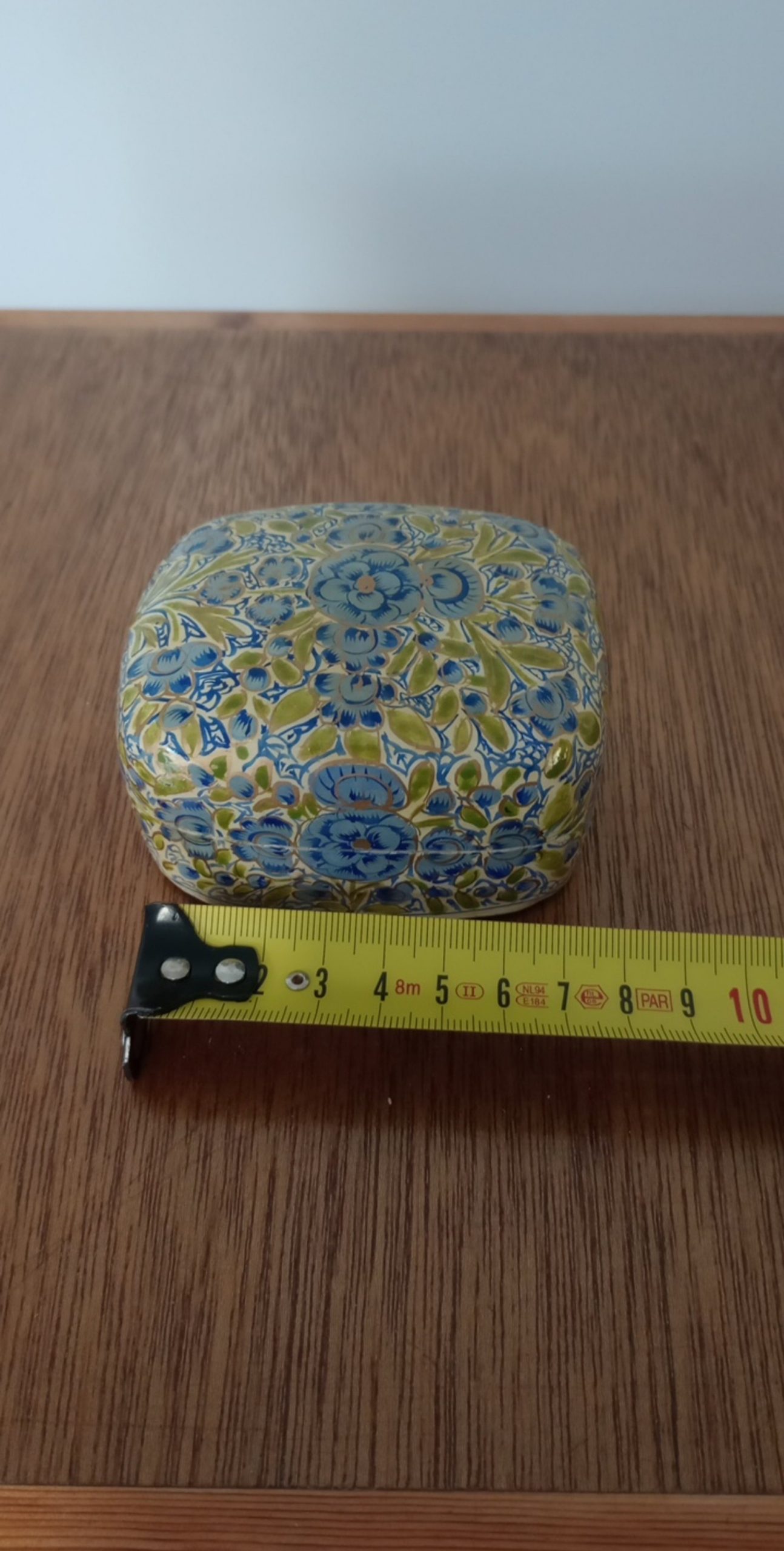 Vintage Blue & Green Floral paper mache Trinket Box Other image 6