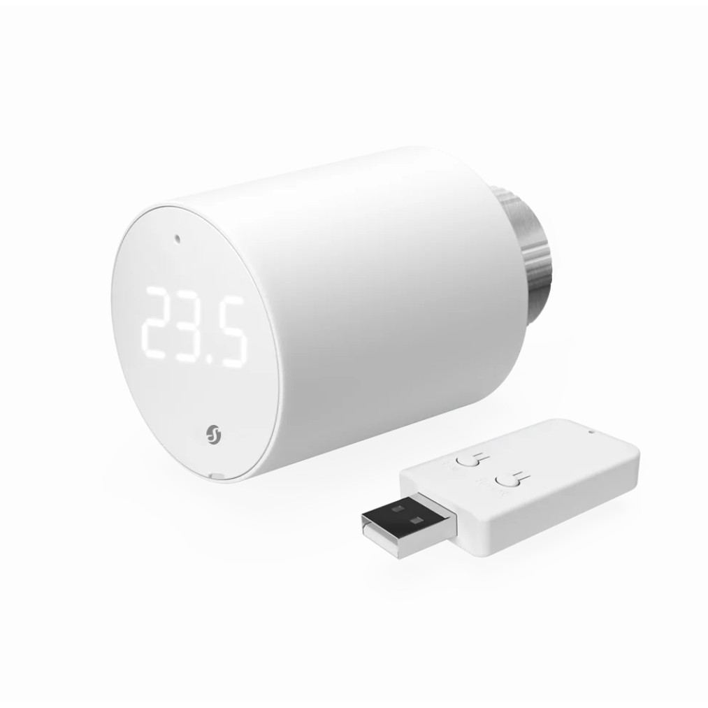 Smart Digital Thermostatic Radiator Valve with USB Adapter White