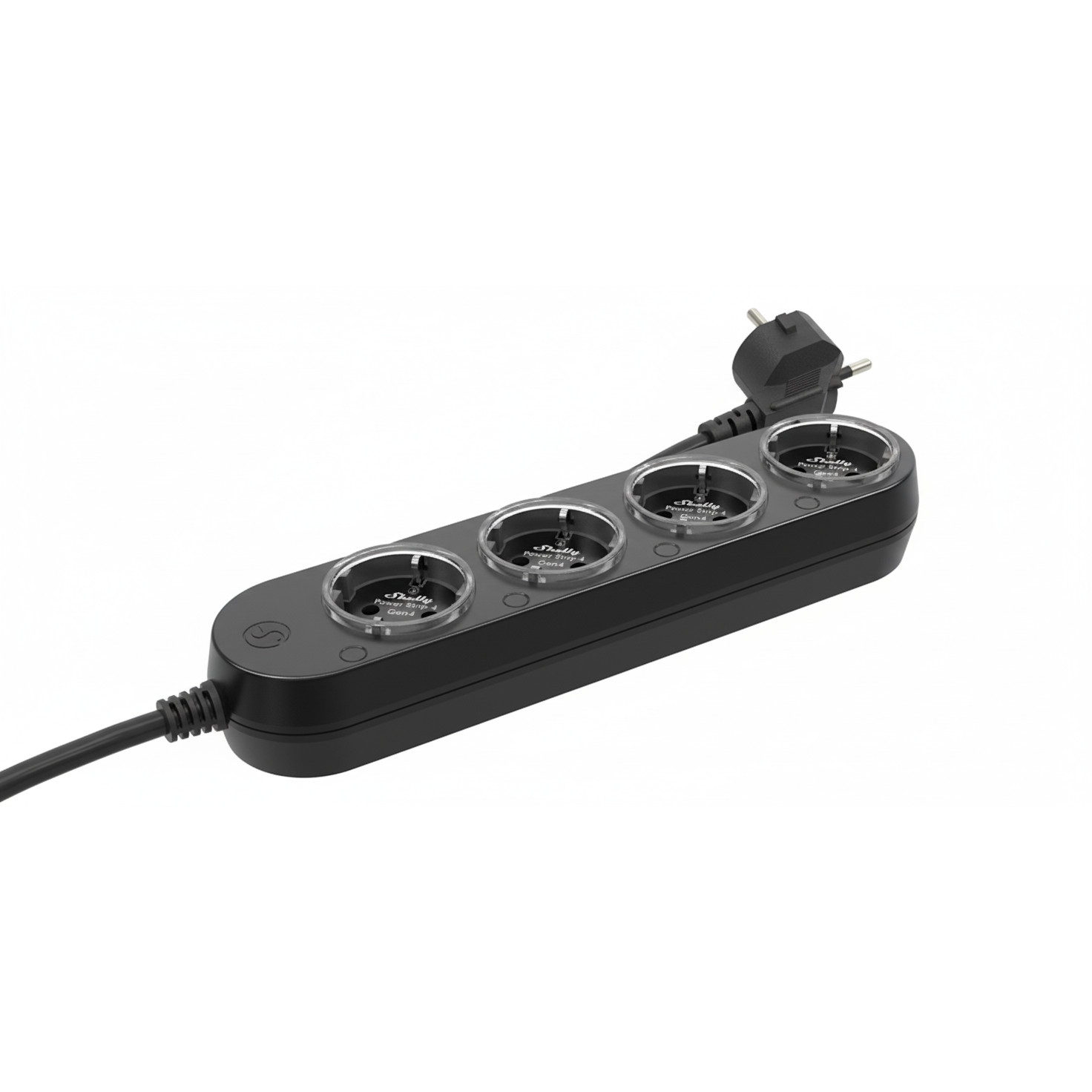 Power Strip 4-Socket Black EU Plug
