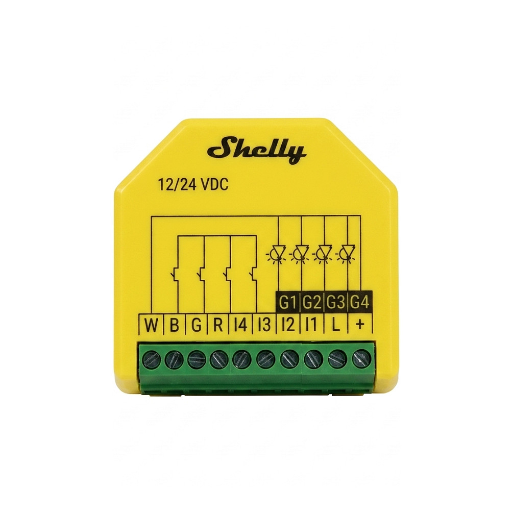 Shelly Yellow 12/24 VDC Relay Module