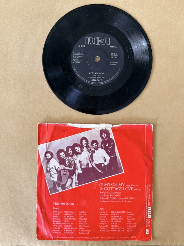 Sad Café Vinyl 7" Single My Oh My Special Tour 1980 record image 2