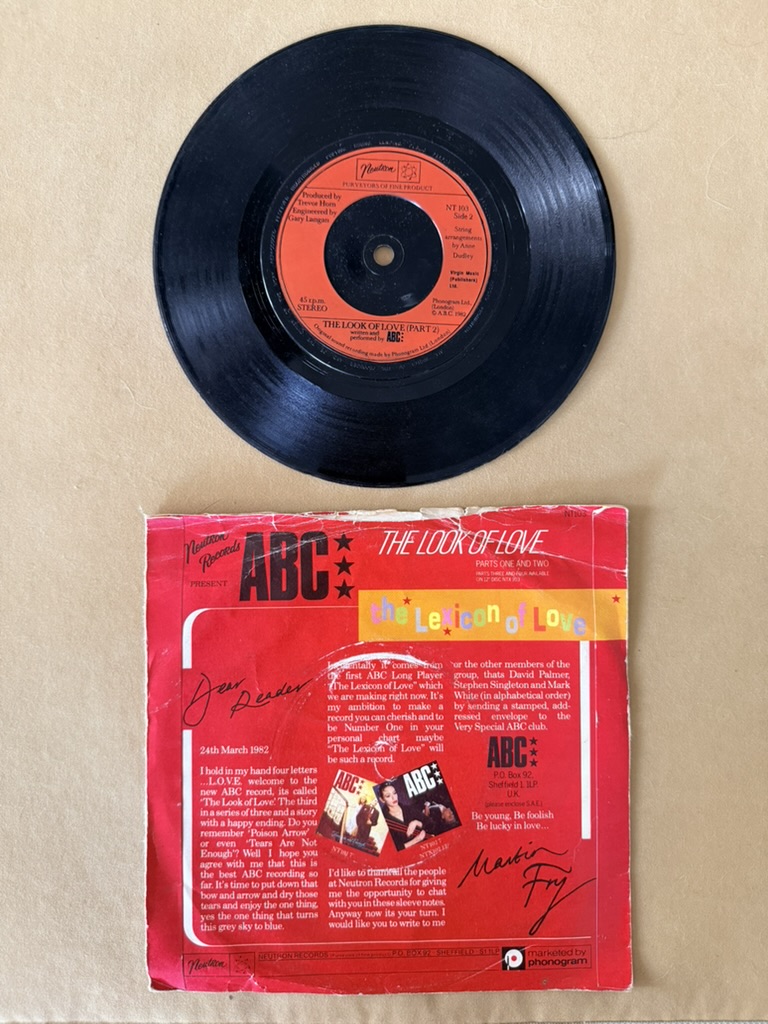 ABC The Look of Love 7in Vinyl Single 1982 Red Sleeve record image 2