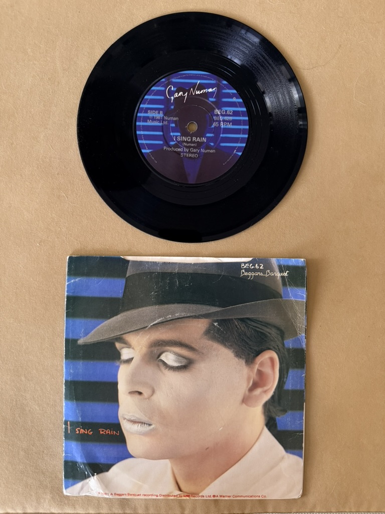 Gary Numan She's Got Claws & I Sing Rain Vinyl 7 inch Single record image 2