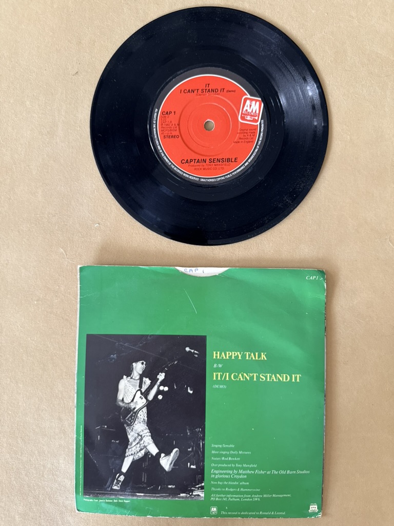 Captain Sensible Happy Talk Vinyl Single 7" record image 2