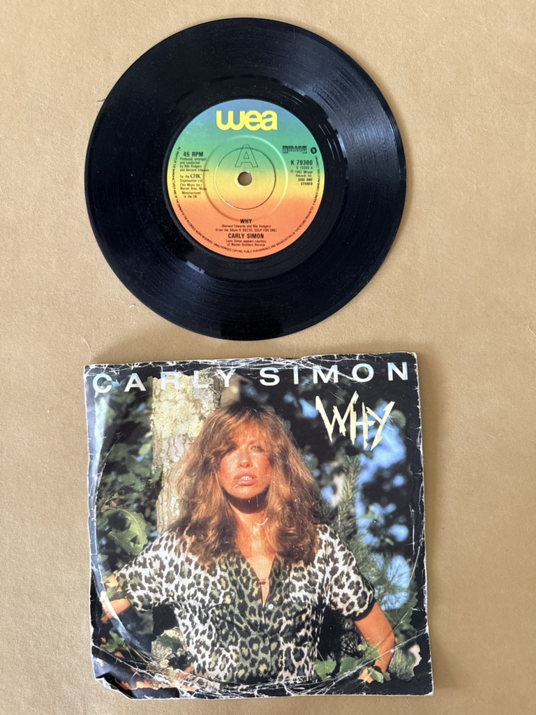 Carly Simon Why 7-inch Vinyl Single Record