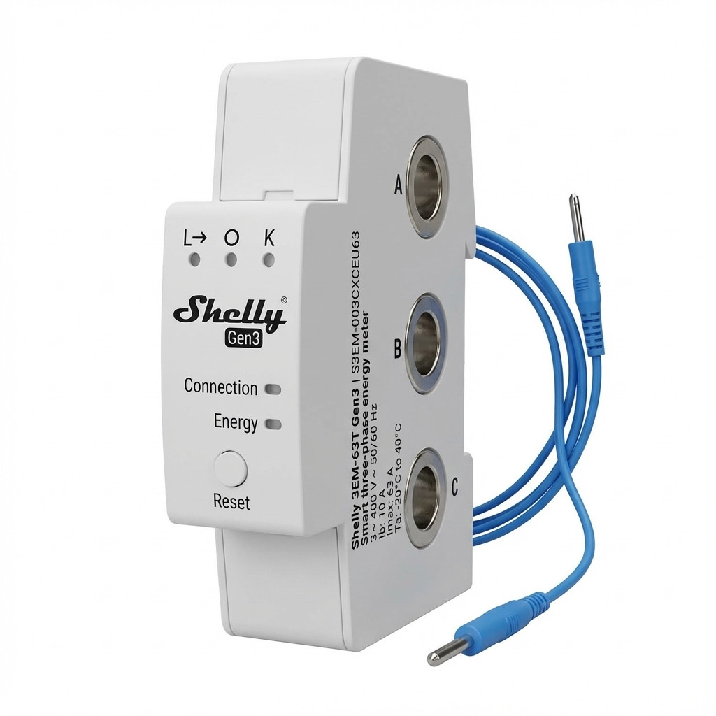 Shelly Gen3 Smart Three-Phase Energy Meter White