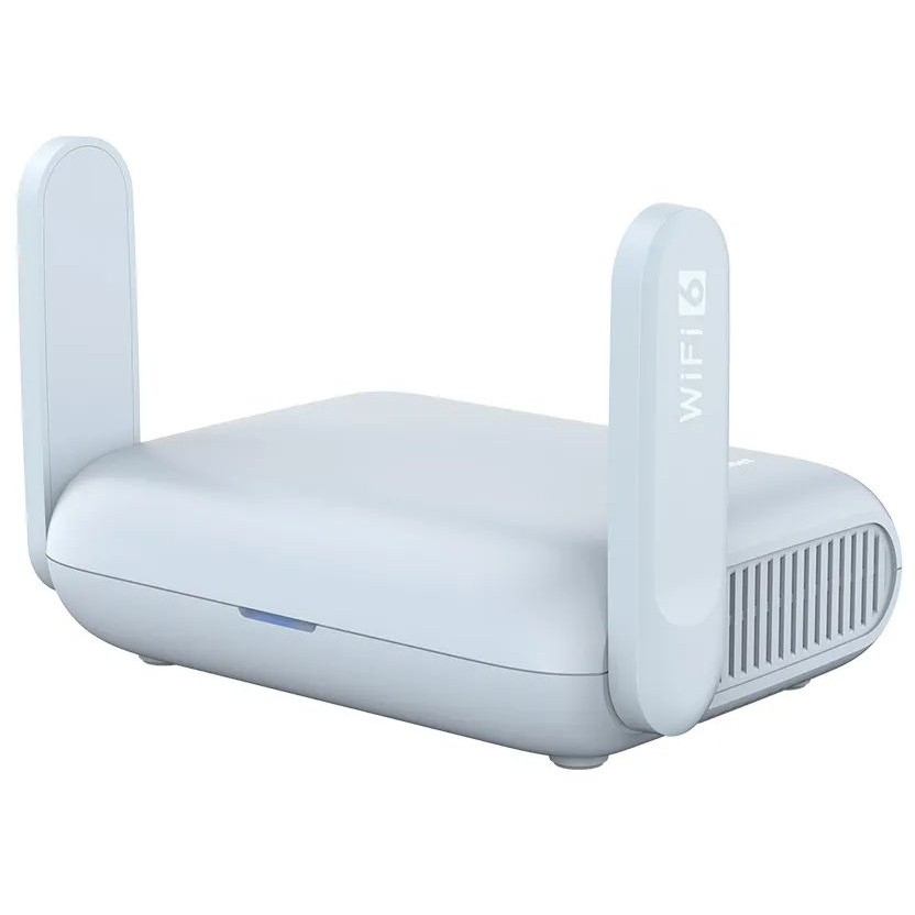 White WiFi 6 Router with Dual Antennas